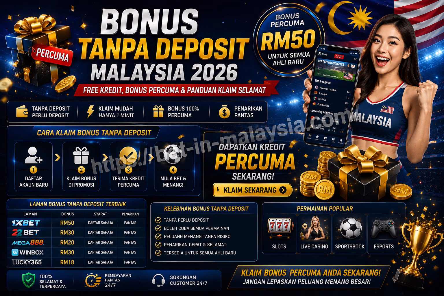 Bonus Tanpa Deposit Malaysia 2026 Free Kredit, Bonus Percuma & Panduan Klaim Selamat