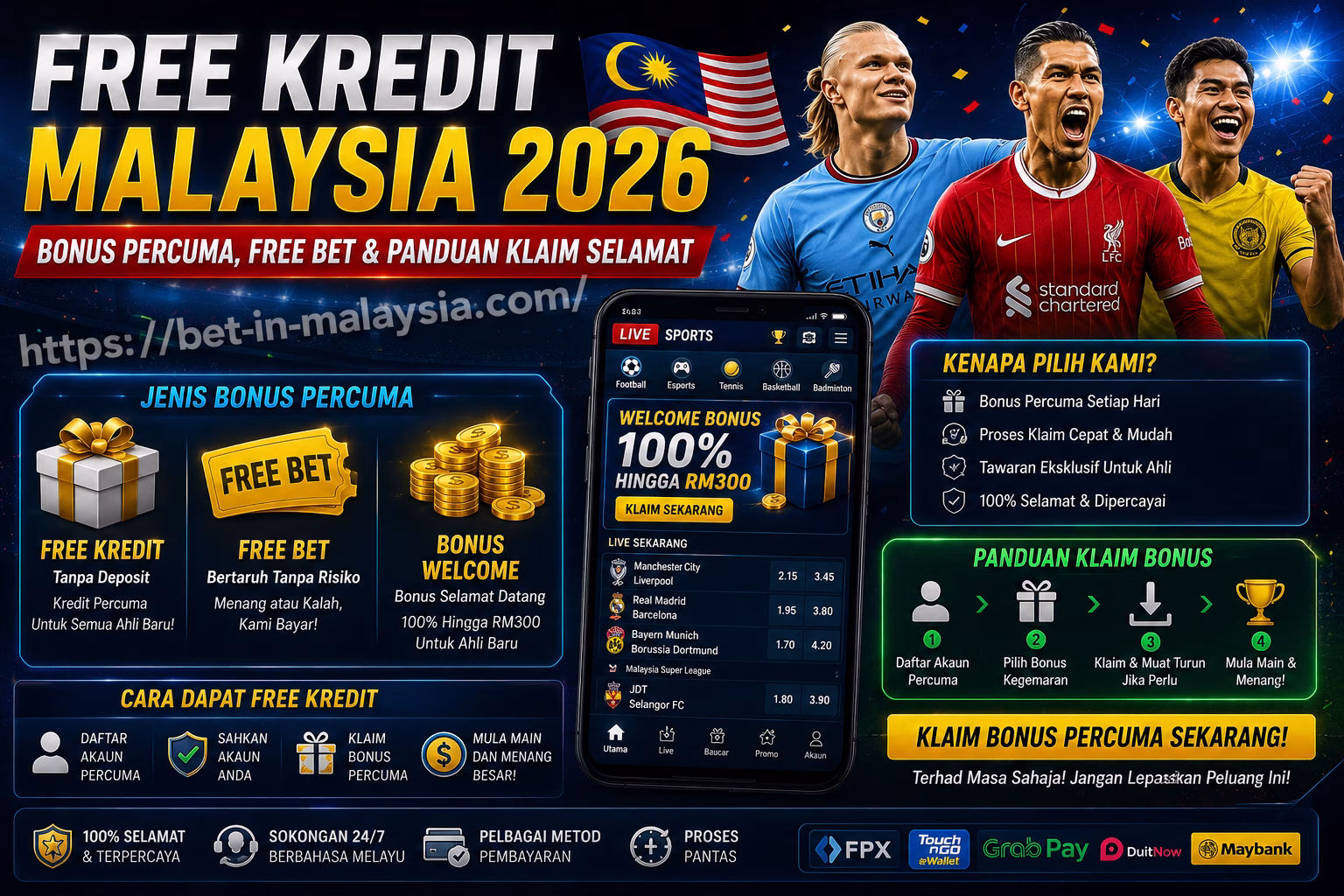 Free Kredit Malaysia 2026 Bonus Percuma, Free Bet & Panduan Klaim Selamat