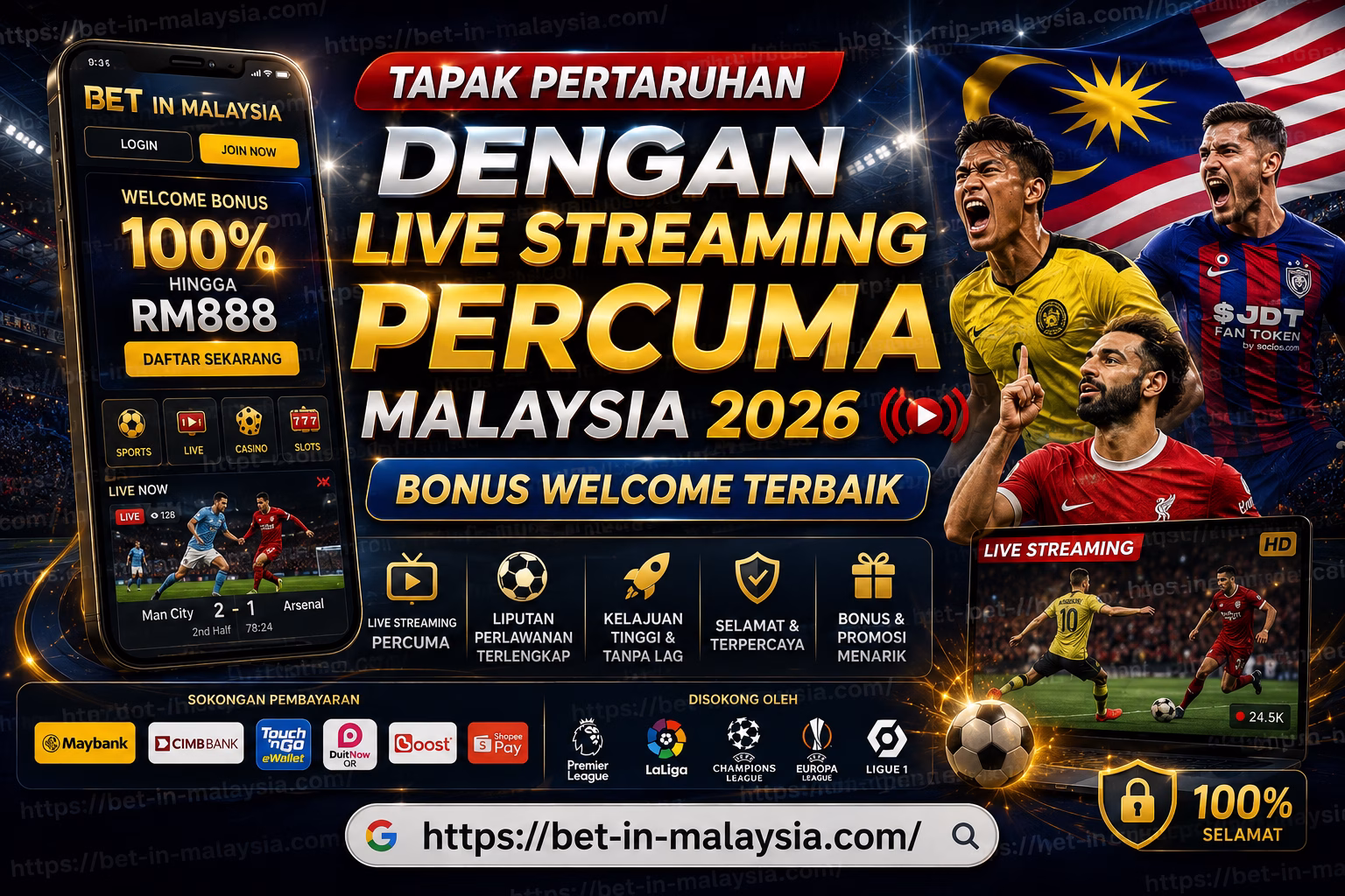 Tapak Pertaruhan Dengan Live Streaming Percuma Bonus Welcome Malaysia 2026